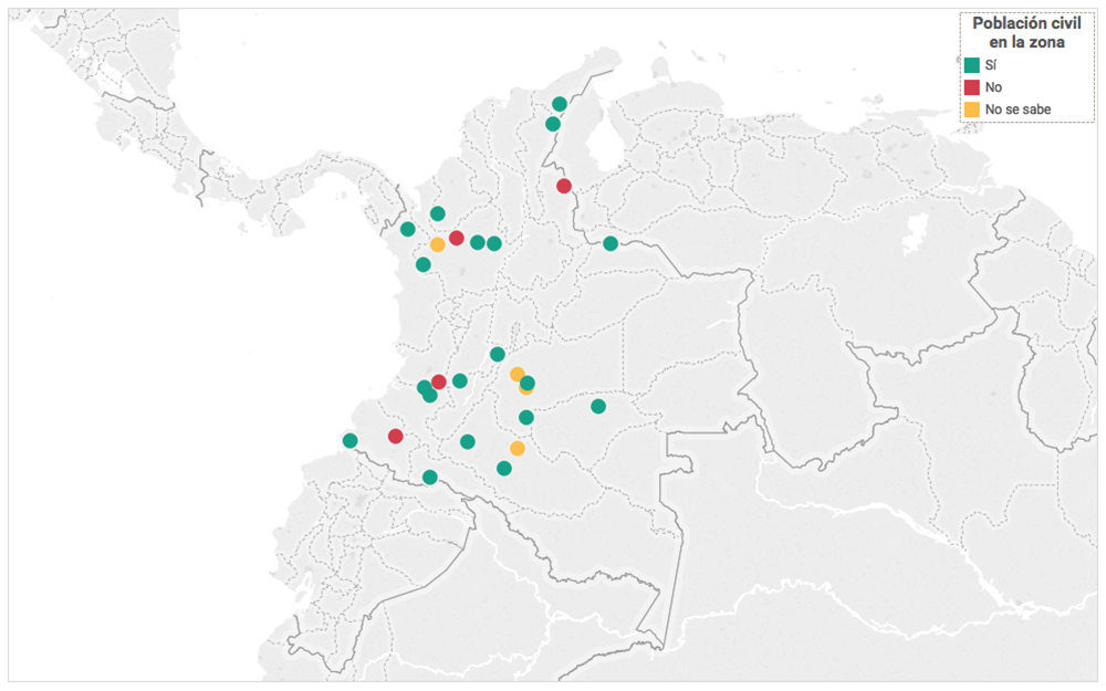 Así quedaron finalmente las zonas de concentración de las Farc