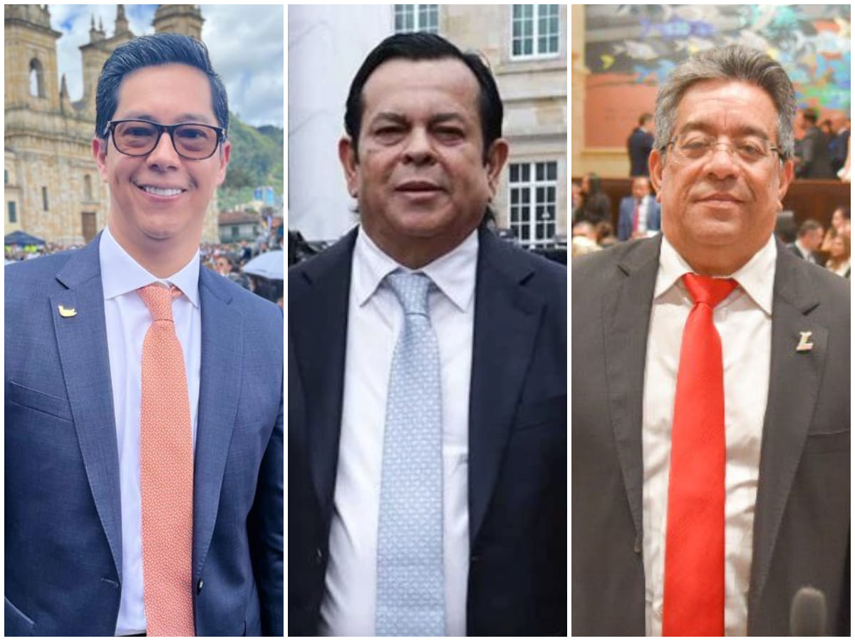 Pedro Flórez, senador del Pacto Histórico; Euclides Torres, empresario de tránsito y de alumbrado público; y Dolcey Torres, representante liberal.