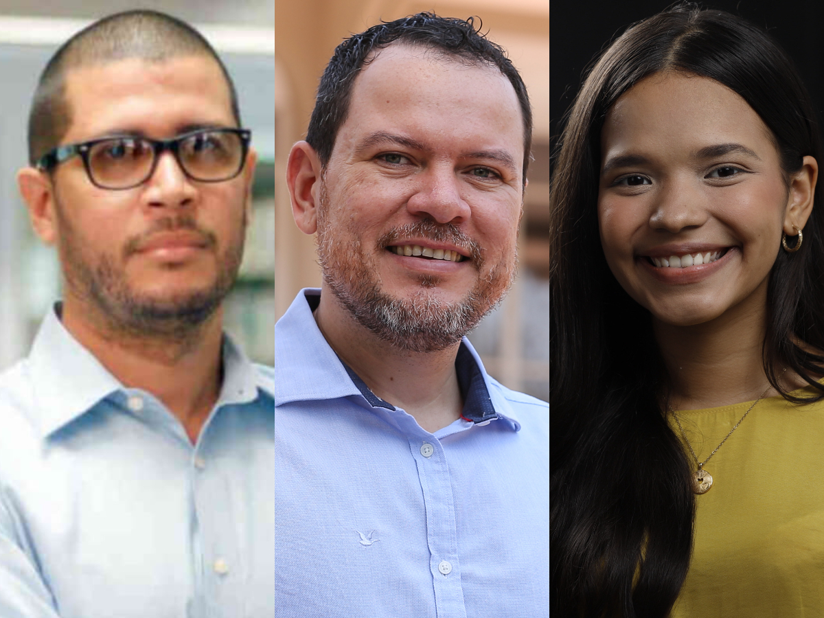 Luis Fernando Trejos, Ángel Tuirán y Emily Villa Carpentier, de la UniNorte.