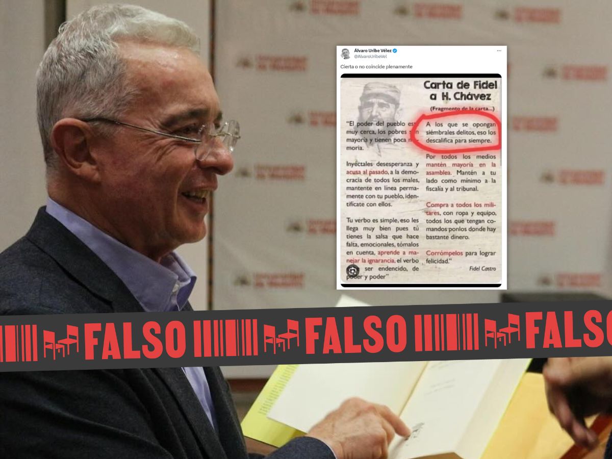 Carta de Castro a Chávez difundida por el expresidente Uribe es falsa